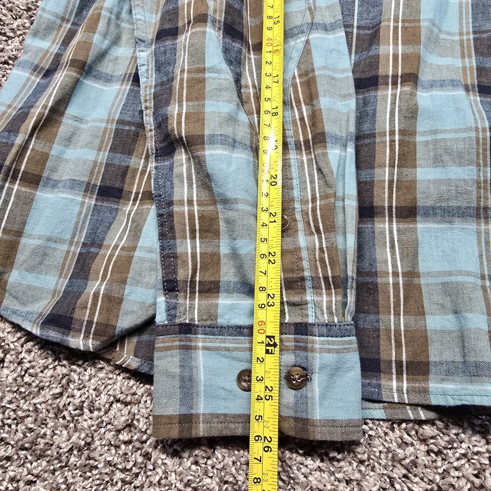 Best Made Co Long Sleeve Standard Indigo Blue Shirt Size Large Linen Cotton wip - Picture 5 of 8